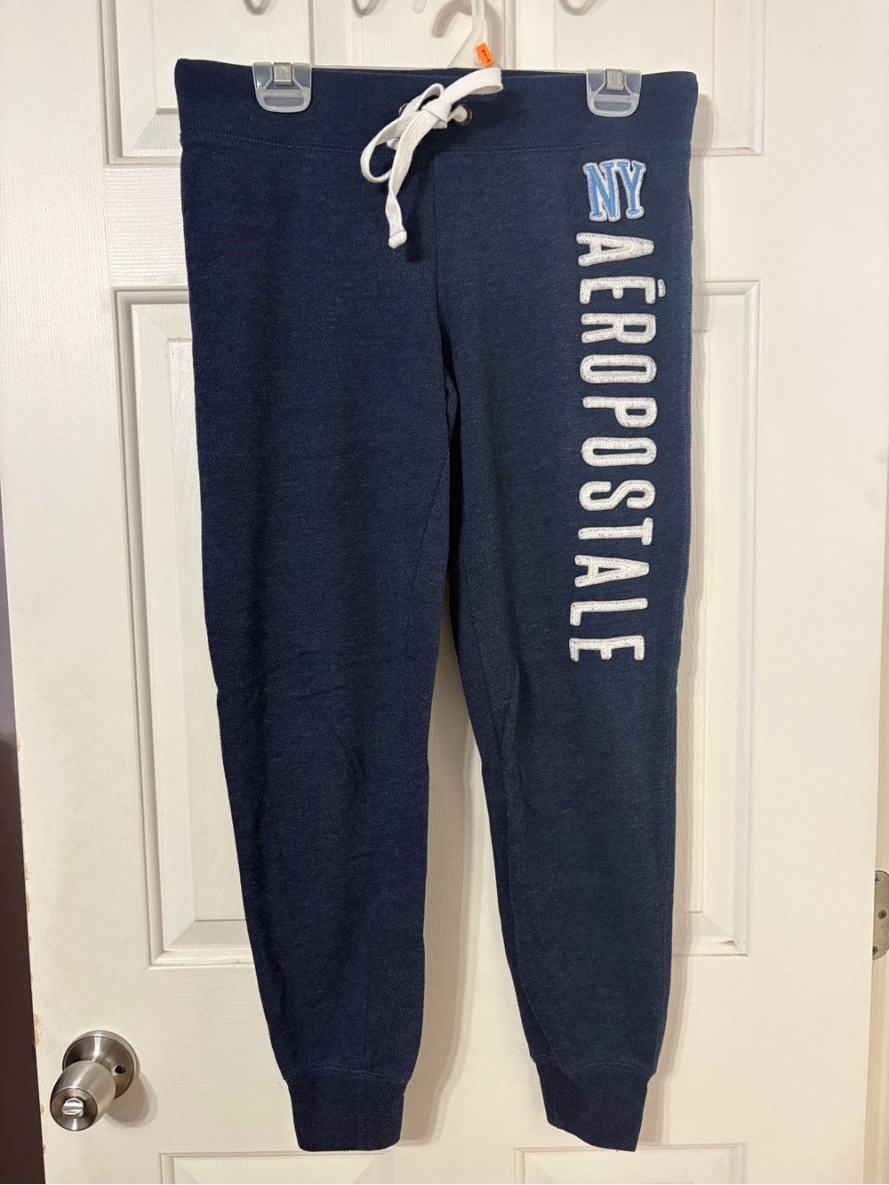 Aeropostale Navy Blue Sweatpants with White Drawstring
